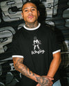 Boxing Ringer Tee - Black