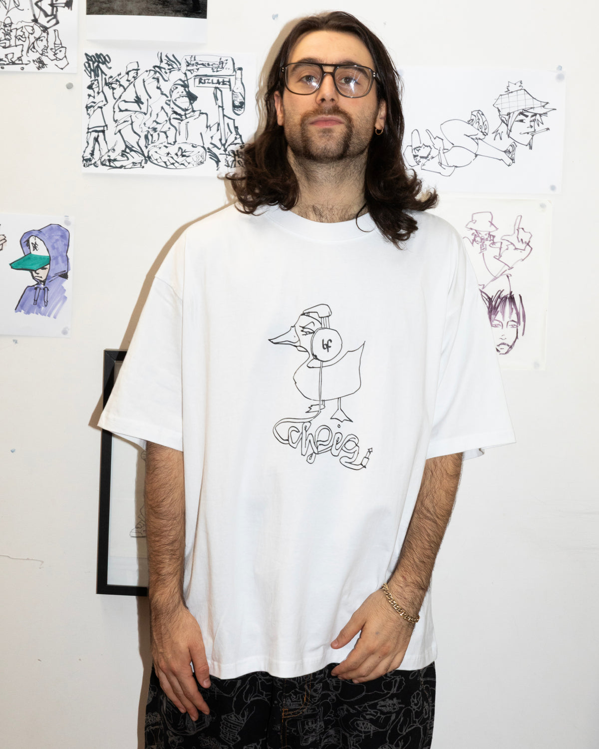 Sketchy Duck Tee - White