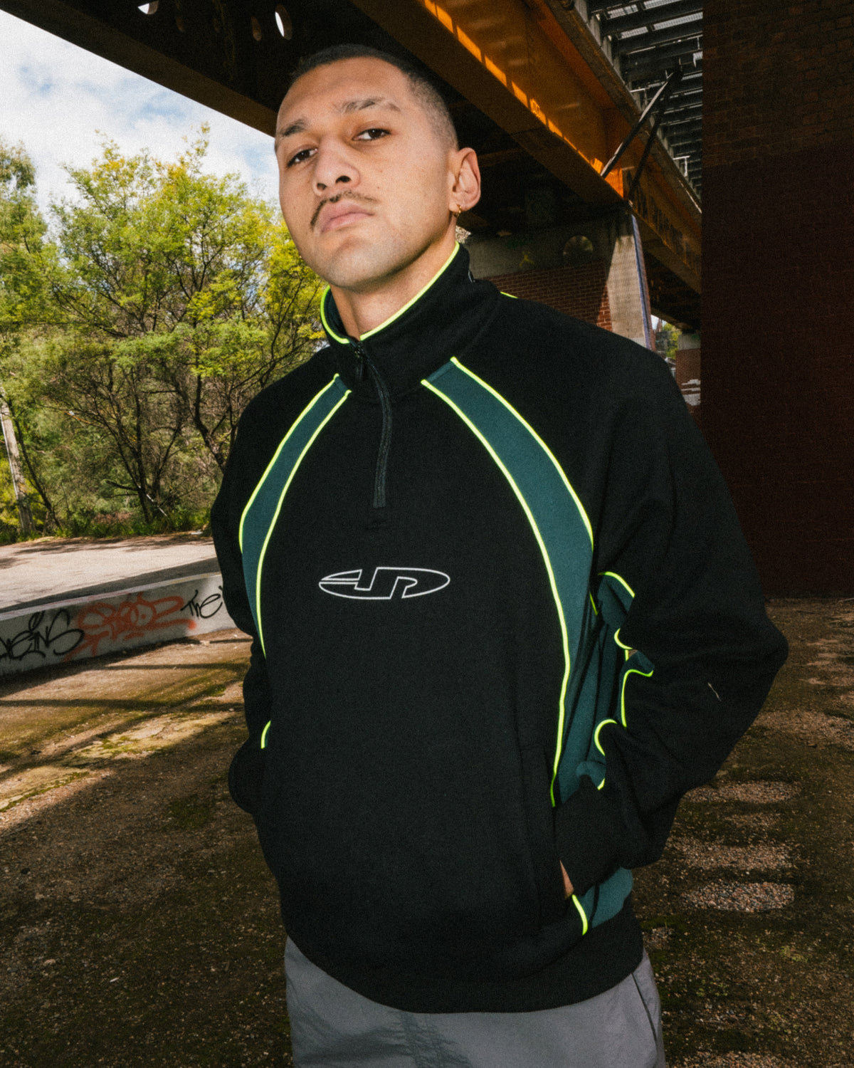 Pulse Panel 1/4 Zip - Black