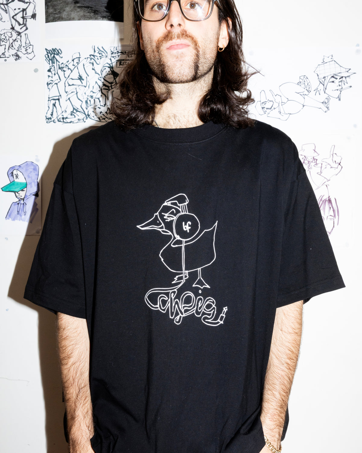 Sketchy Duck Tee - Black