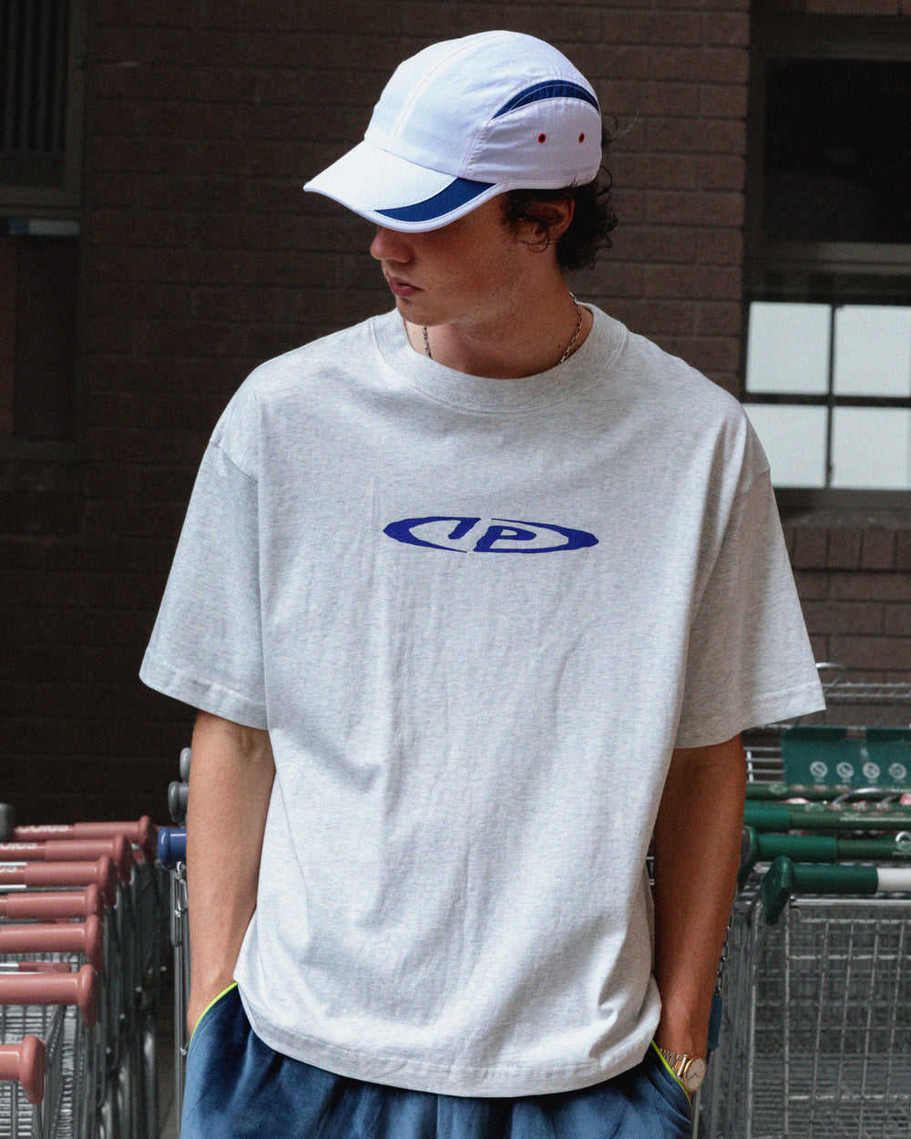 Optic Tee - White Marle