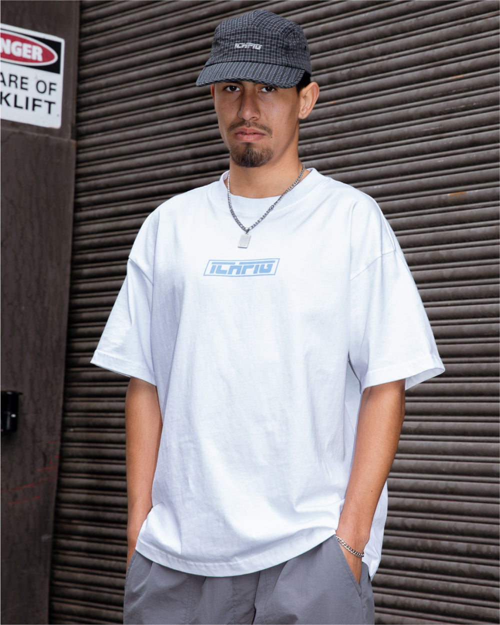 Strike Logo Tee - White / Sky