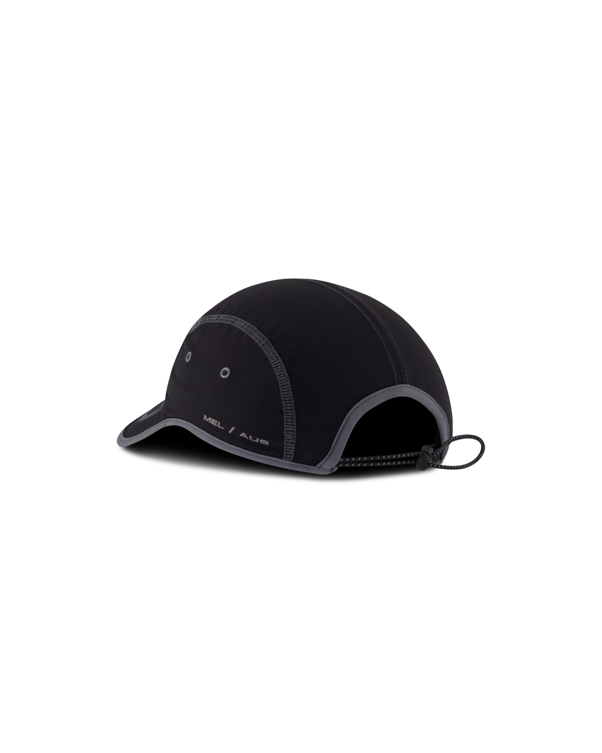 Outline 4 Panel Cap - Black