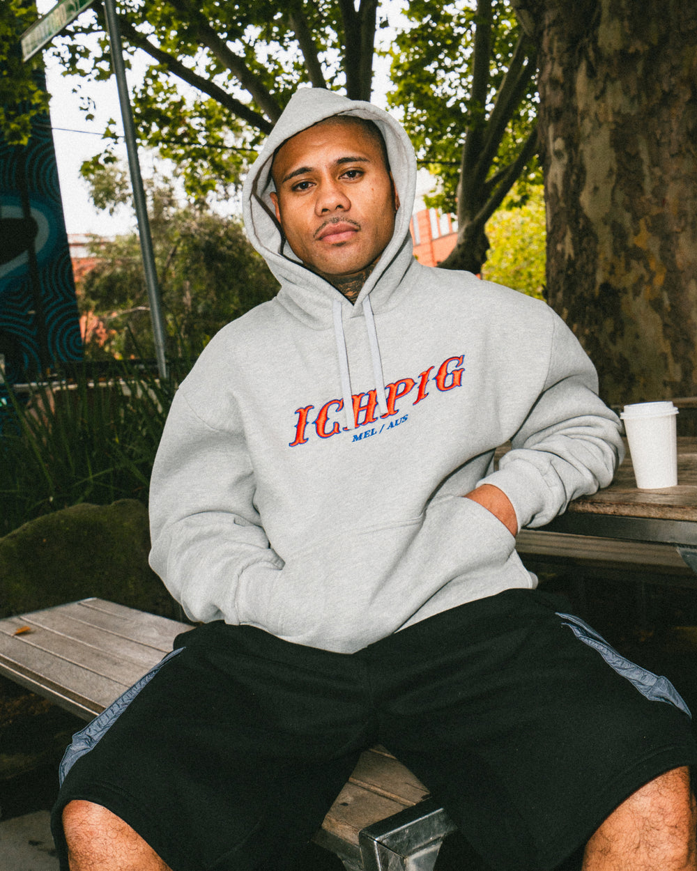 Players Pullcord Hood - Grey Marle