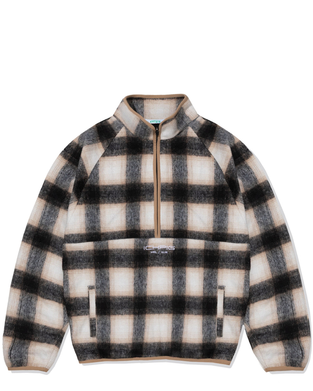Checkline 1/2 Zip - Cream Plaid