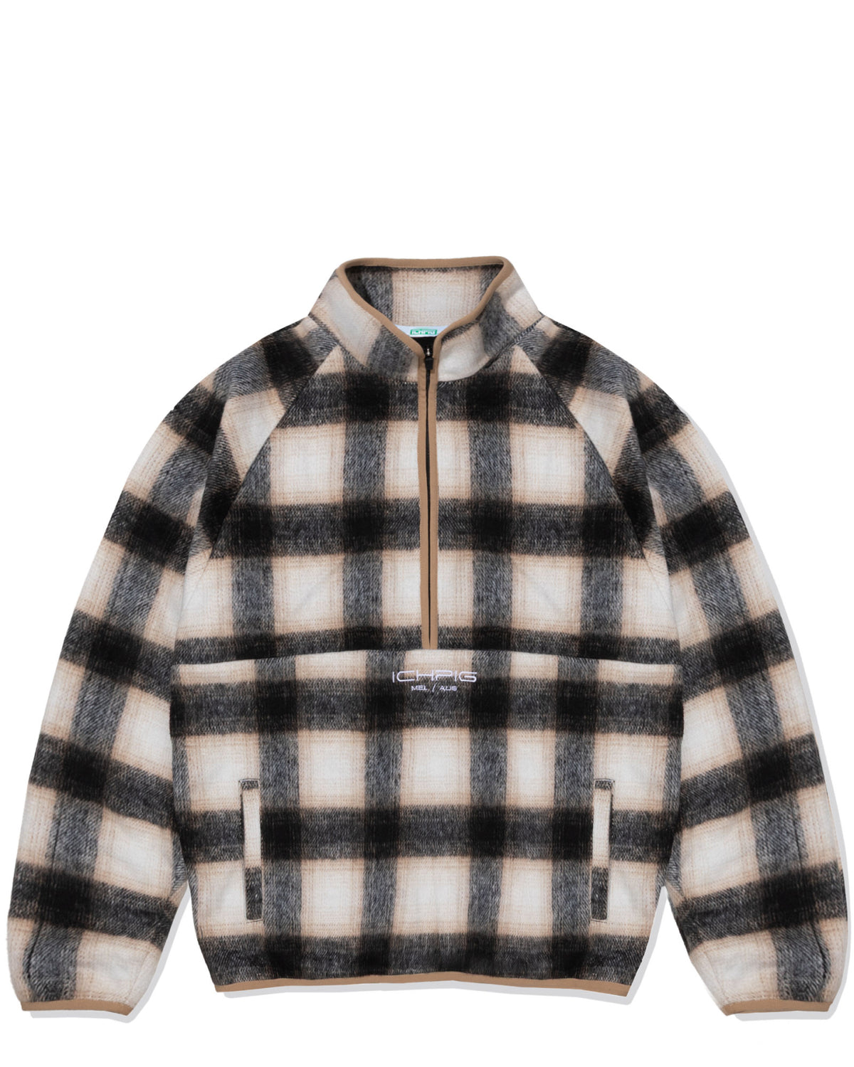 Checkline 1/2 Zip - Cream Plaid