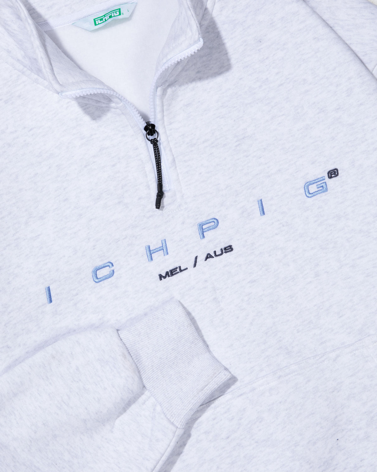 Capital 1/4 Zip - White Marle