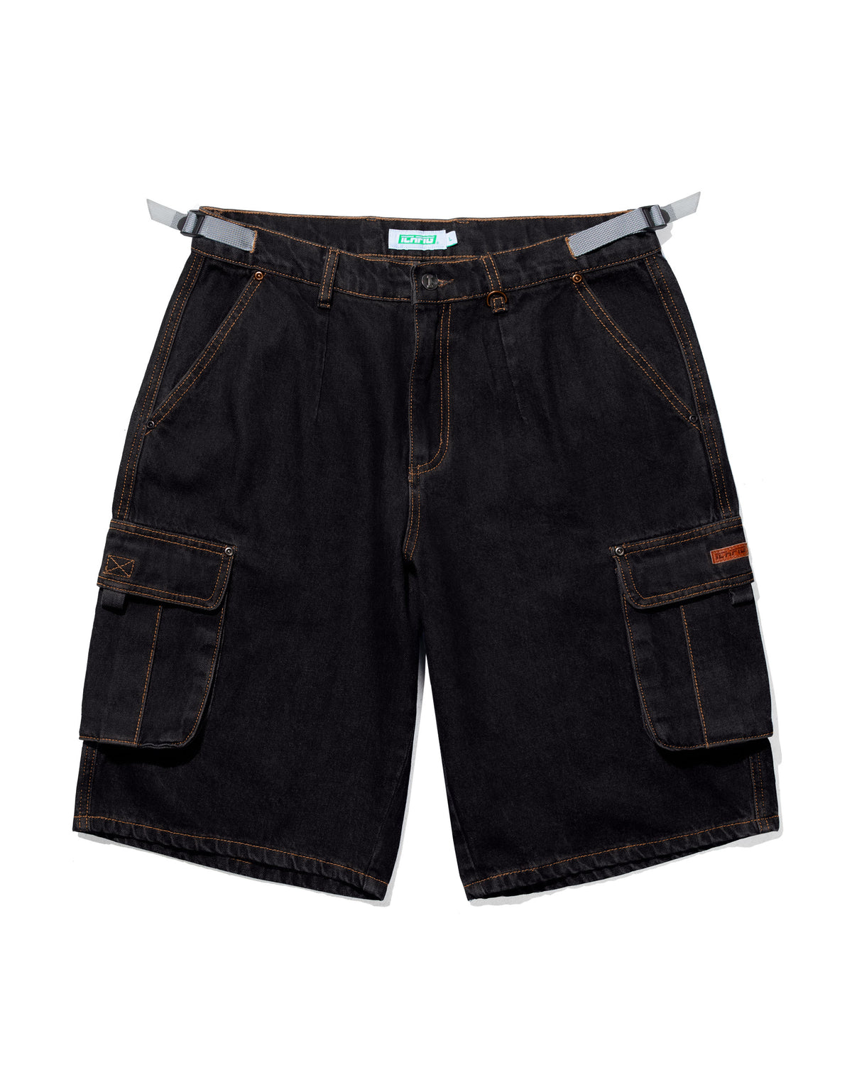 Denim Cargo Shorts - Black Overdye