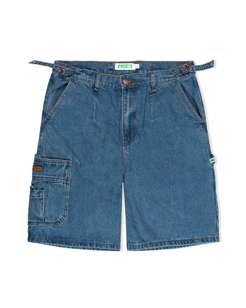 Denim Utility Shorts - Washed Indigo