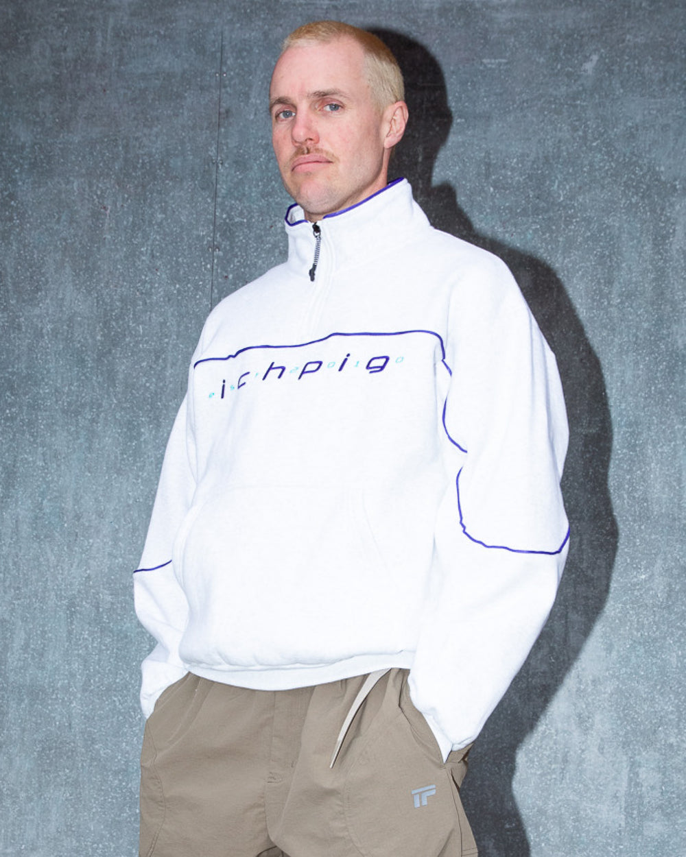 Genesis Panel 1/4 Zip - White Marle