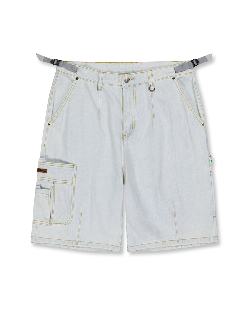 Denim Utility Shorts - Light Washed Indigo