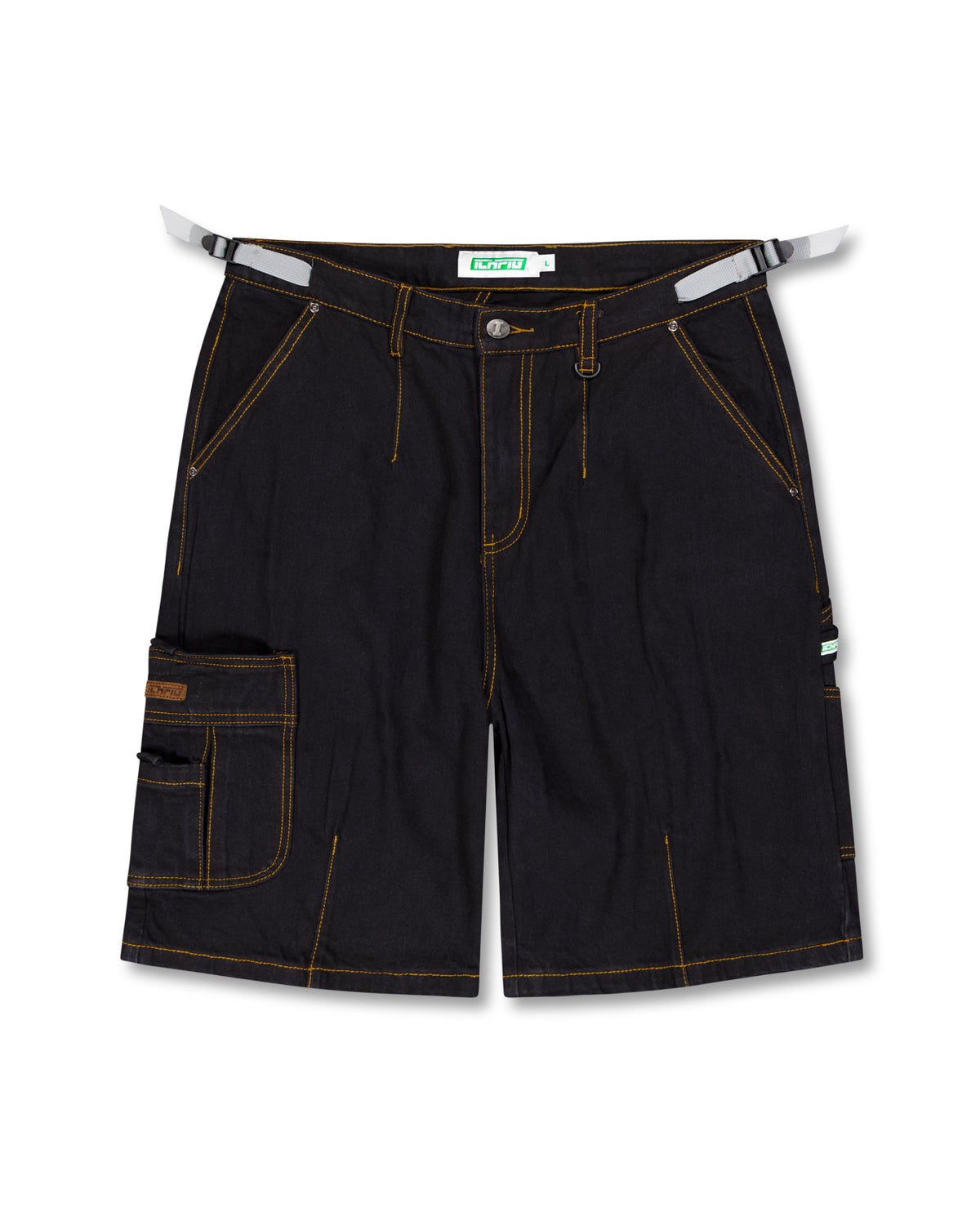 Denim Utility Shorts - Black Overdye