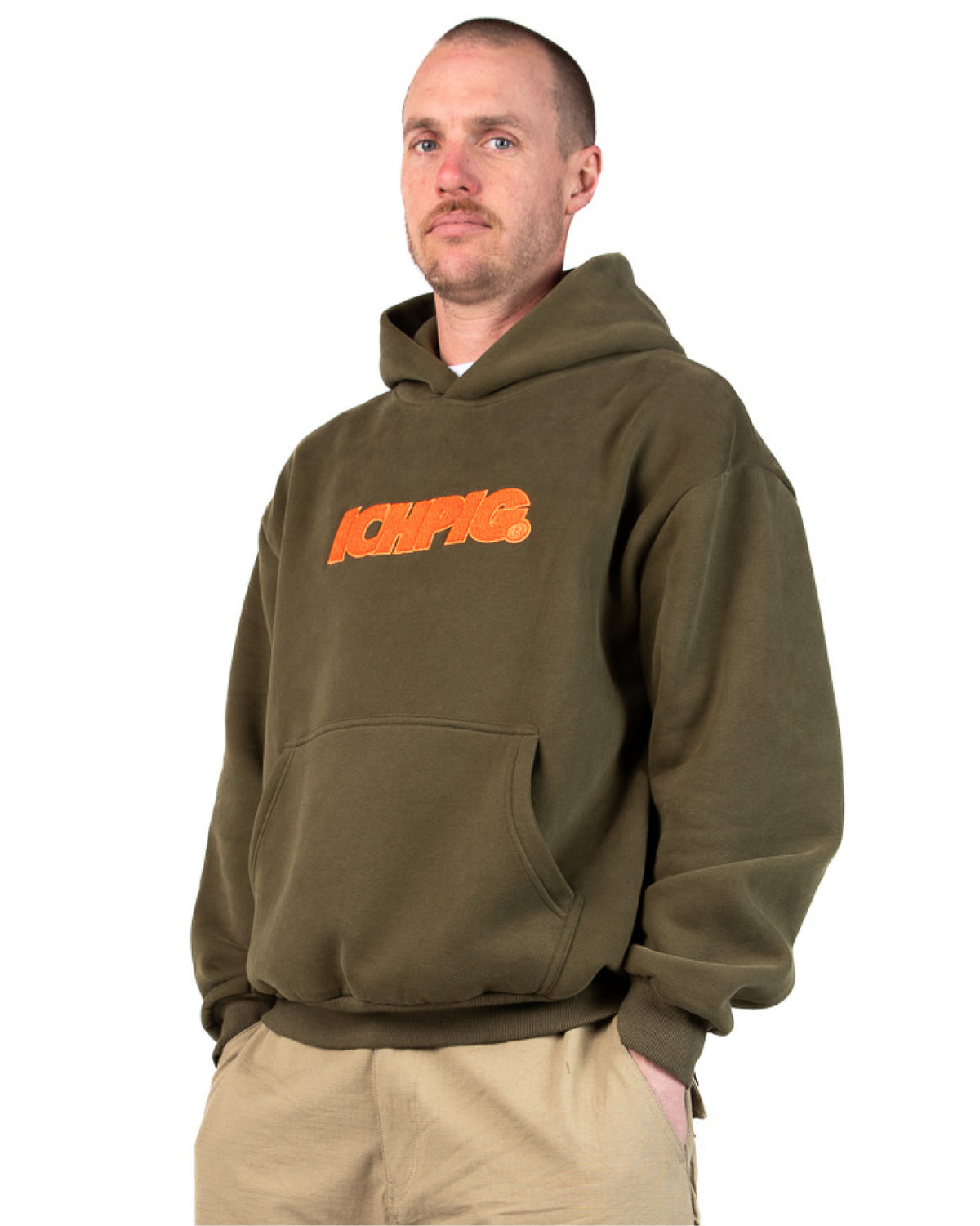 Sprinters Chenille Hood - Olive / Orange