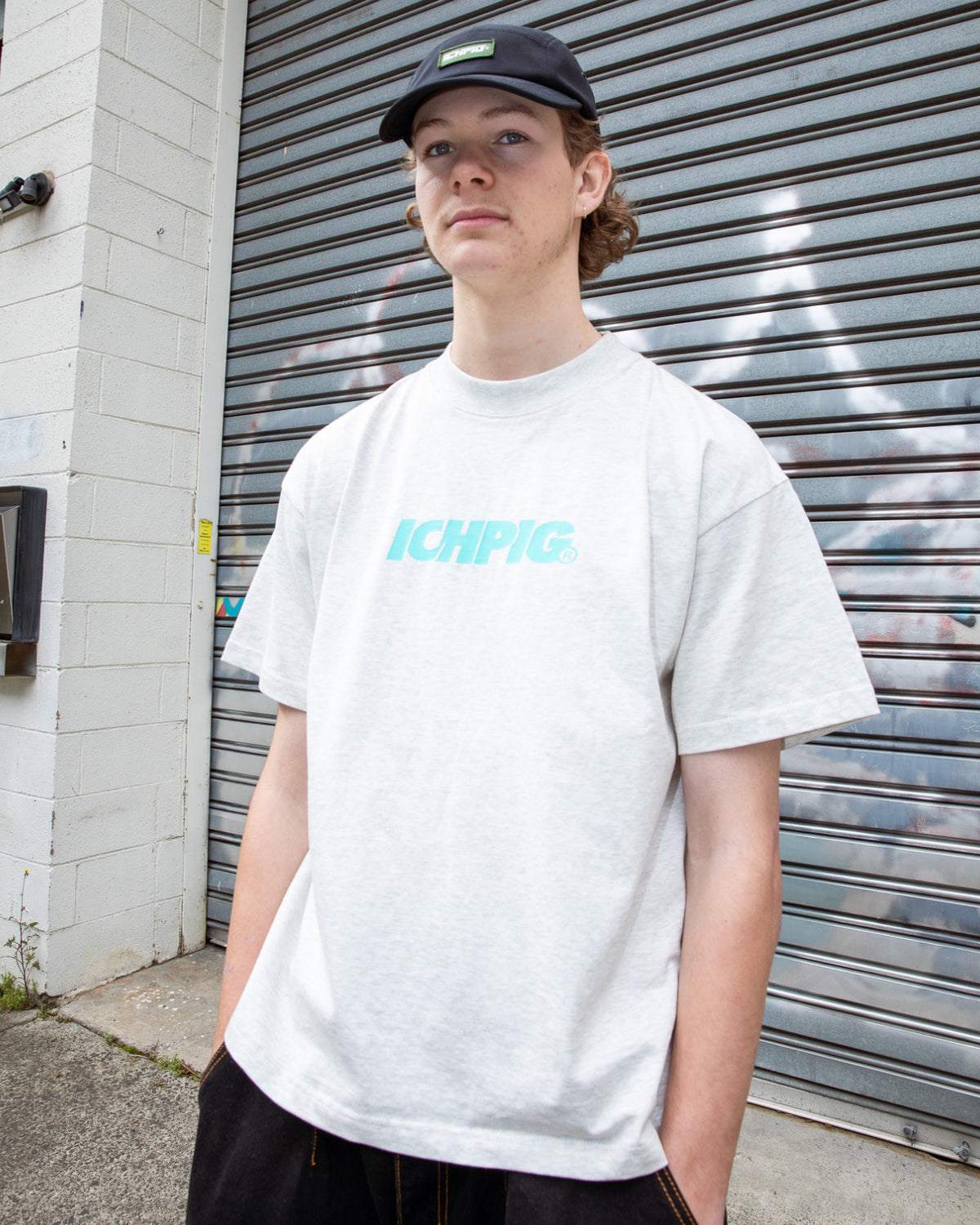 Sprinters Tee - White Marle / Teal