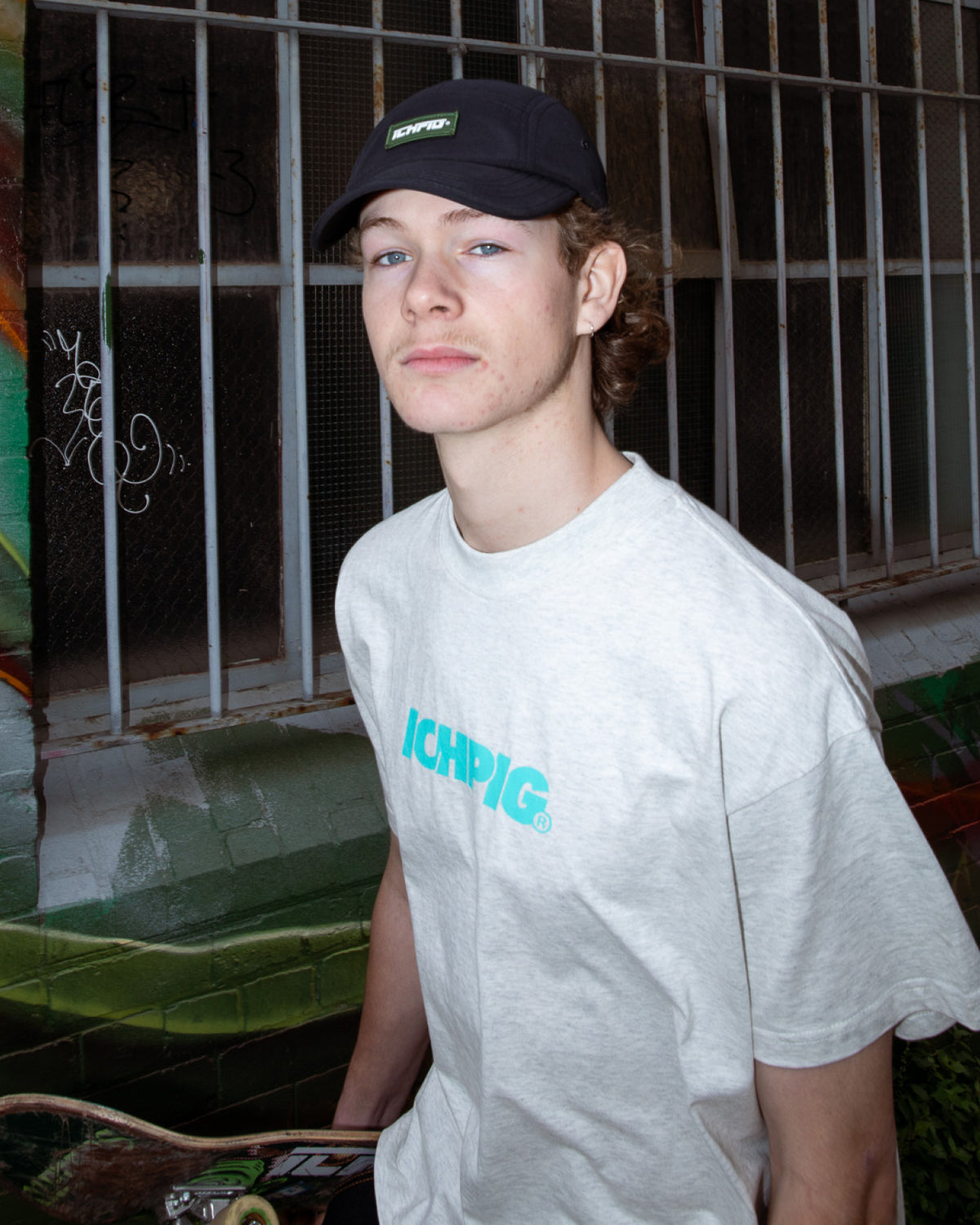 Sprinters Tee - White Marle / Teal