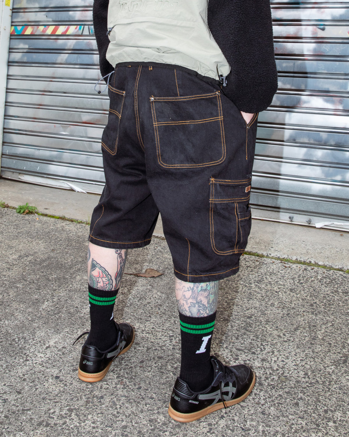 Denim Utility Shorts - Black Overdye