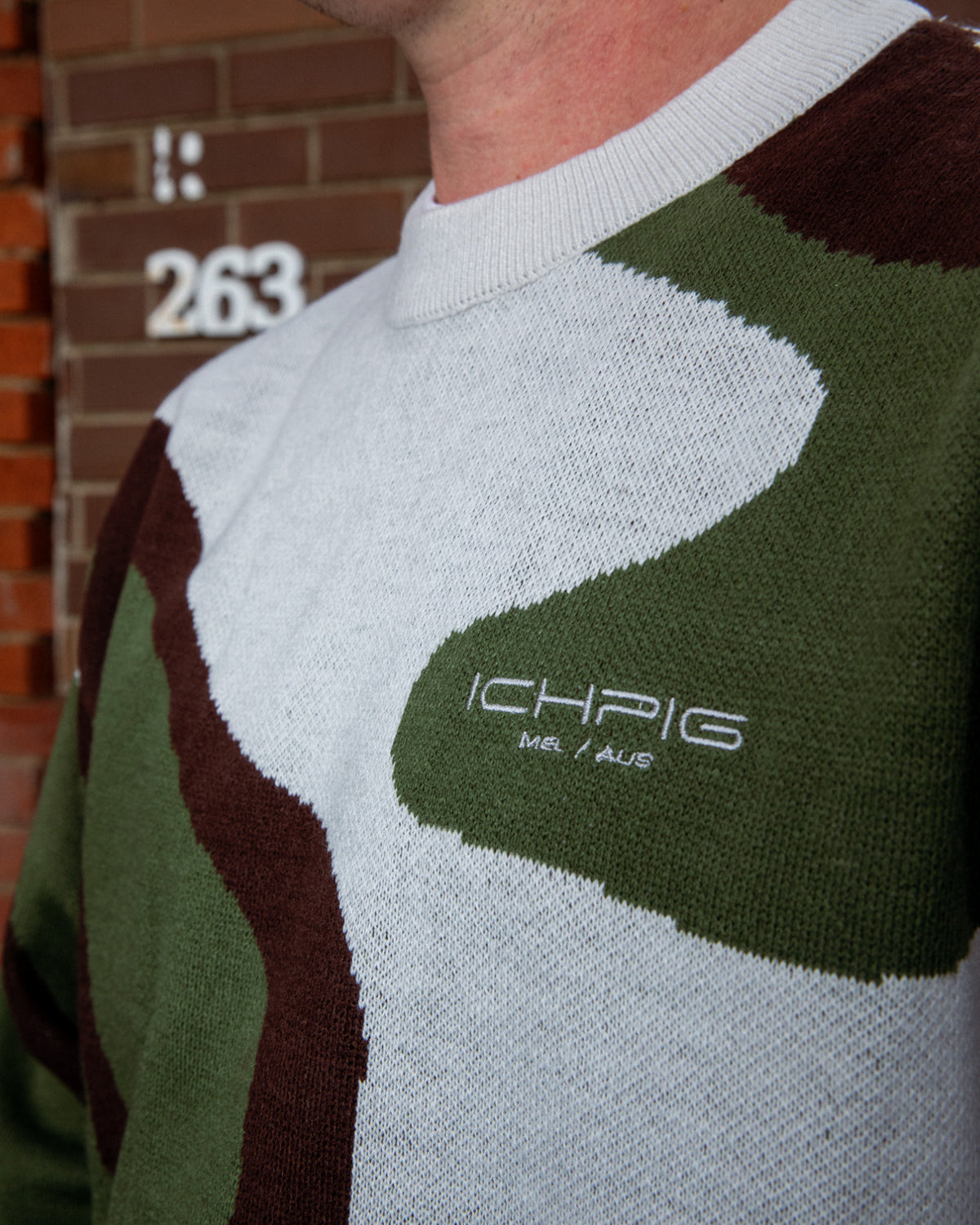 Glyph Knitted Crew - Eucalyptus