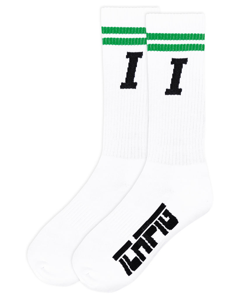 Icon Stripe Calf Socks - White / OG Green