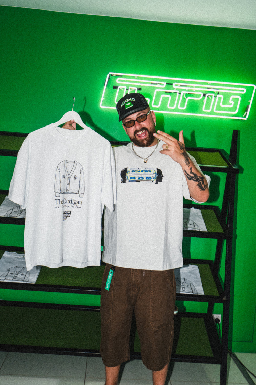 Window Kid Cardigan Tee - White