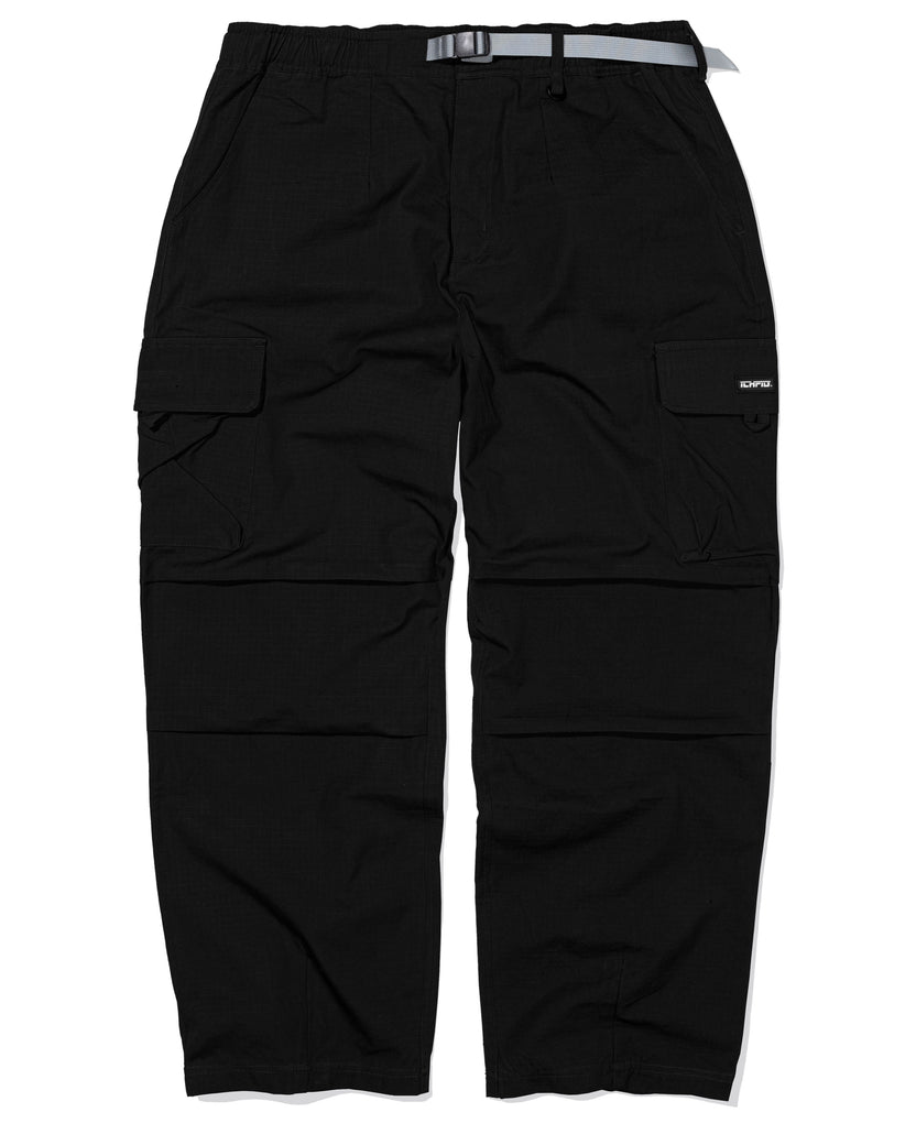 Flint Ripstop Belt Cargo Pant - GOTS/Vegan - Black Jet