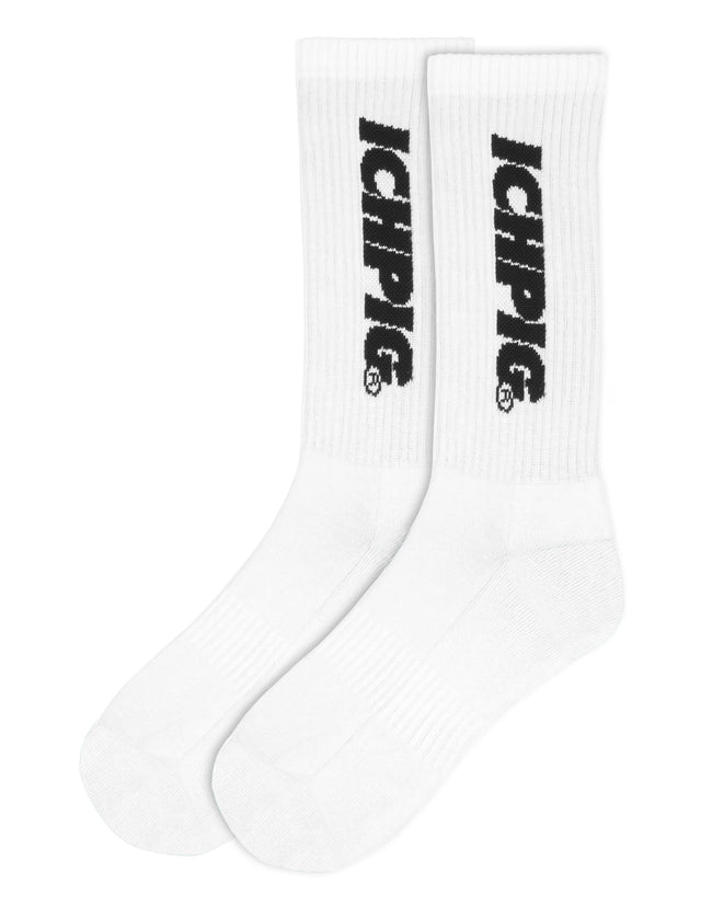 Sprinters Calf Socks - White / Black