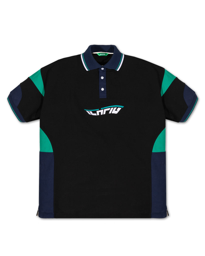 Flow Panel Polo - Black / Navy / Teal