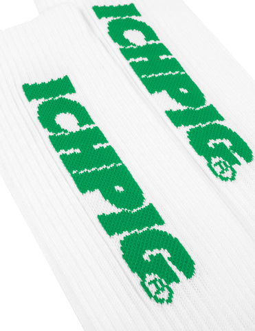 Sprinters Calf Socks - White / OG Green
